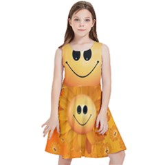 Sun-sunflower-joy-smile-summer Kids  Skater Dress by Jancukart