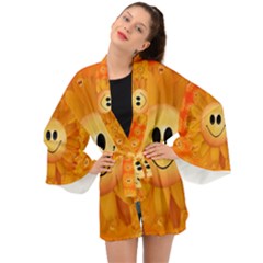 Sun-sunflower-joy-smile-summer Long Sleeve Kimono by Jancukart