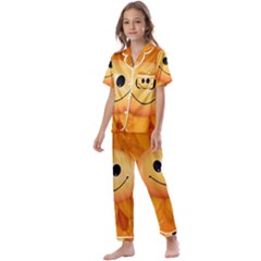 Sun-sunflower-joy-smile-summer Kids  Satin Short Sleeve Pajamas Set by Jancukart