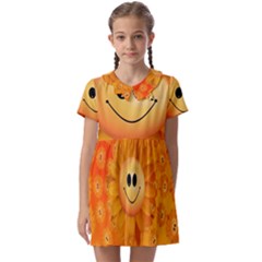 Sun-sunflower-joy-smile-summer Kids  Asymmetric Collar Dress by Jancukart