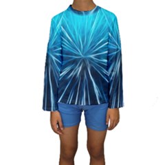 Background-structure-lines Kids  Long Sleeve Swimwear