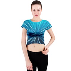 Background-structure-lines Crew Neck Crop Top