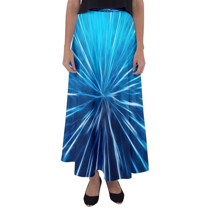 Background-structure-lines Flared Maxi Skirt