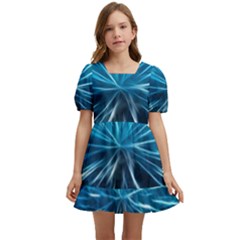 Background-structure-lines Kids  Short Sleeve Dolly Dress