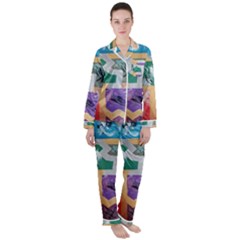 Order In Chaos Satin Long Sleeve Pajamas Set by Hayleyboop