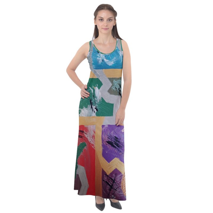 Order in chaos Sleeveless Velour Maxi Dress