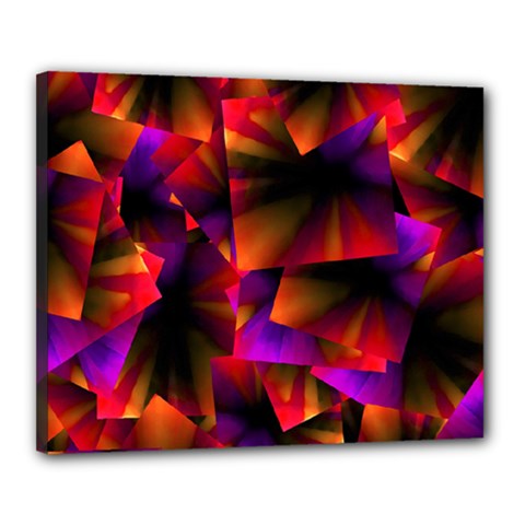 Squares Motif Geometric Pattern Canvas 20  X 16  (stretched)