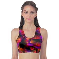 Squares Motif Geometric Pattern Sports Bra by dflcprintsclothing