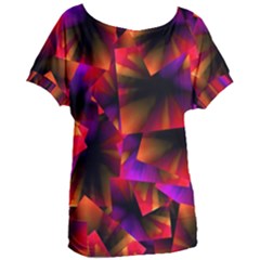 Squares Motif Geometric Pattern Women s Oversized Tee by dflcprintsclothing