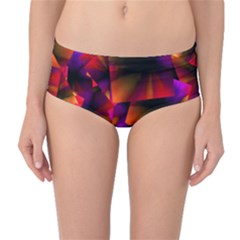 Squares Motif Geometric Pattern Mid-waist Bikini Bottoms by dflcprintsclothing