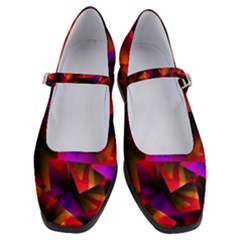 Squares Motif Geometric Pattern Women s Mary Jane Shoes by dflcprintsclothing