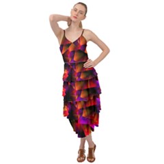 Squares Motif Geometric Pattern Layered Bottom Dress by dflcprintsclothing