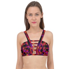 Squares Motif Geometric Pattern Cage Up Bikini Top by dflcprintsclothing