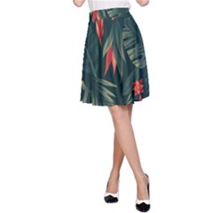 Tropical Flowers A-line Skirt by HWDesign