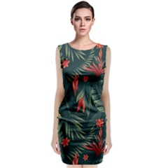 Tropical Flowers Classic Sleeveless Midi Dress by HWDesign