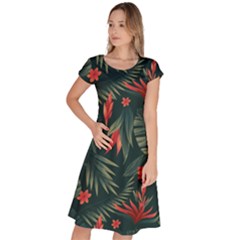 Tropical Flowers Classic Short Sleeve Dress by HWDesign