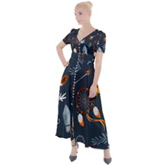 Bohemian Look  Button Up Short Sleeve Maxi Dress by HWDesign