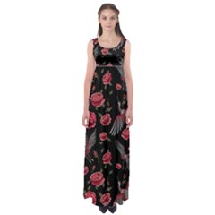 Cranes N Roses Empire Waist Maxi Dress by HWDesign