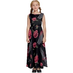 Cranes N Roses Kids  Satin Sleeveless Maxi Dress by HWDesign