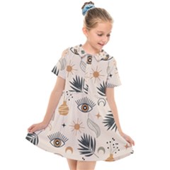 Bohemian Eye Kids  Short Sleeve Shirt Dress by HWDesign