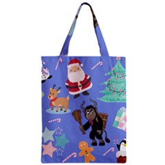 Blue Krampus Christmas Zipper Classic Tote Bag by NerdySparkleGoth