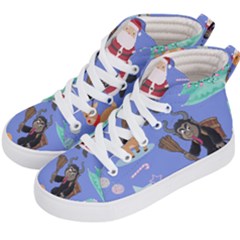 Blue Krampus Christmas Kids  Hi-top Skate Sneakers by NerdySparkleGoth