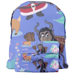 Blue Krampus Christmas Giant Full Print Backpack by NerdySparkleGoth