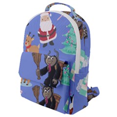 Blue Krampus Christmas Flap Pocket Backpack (small) by NerdySparkleGoth