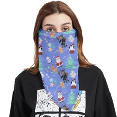 Blue Krampus Christmas Face Covering Bandana (triangle) by NerdySparkleGoth