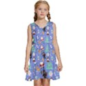 Blue Krampus Christmas Kids  Sleeveless Tiered Mini Dress View1