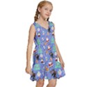 Blue Krampus Christmas Kids  Sleeveless Tiered Mini Dress View3