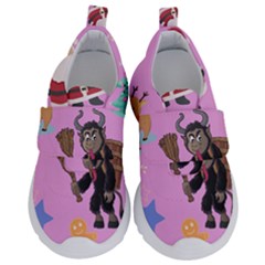 Pink Krampus Christmas Kids  Velcro No Lace Shoes by NerdySparkleGoth