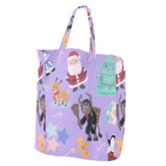 Purple Krampus Christmas Giant Grocery Tote by NerdySparkleGoth