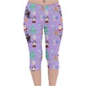 Purple Krampus Christmas Velvet Capri Leggings  View1