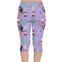 Purple Krampus Christmas Velvet Capri Leggings  View2