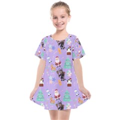 Purple Krampus Christmas Kids  Smock Dress