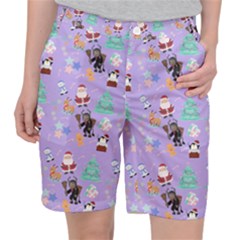 Purple Krampus Christmas Pocket Shorts