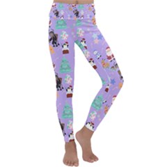 Purple Krampus Christmas Kids  Lightweight Velour Classic Yoga Leggings