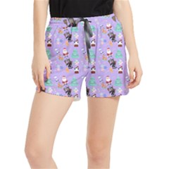 Purple Krampus Christmas Women s Runner Shorts