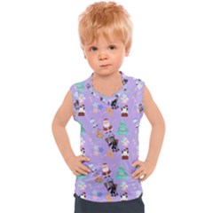 Purple Krampus Christmas Kids  Sport Tank Top