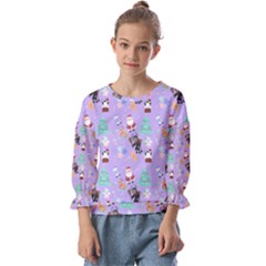 Purple Krampus Christmas Kids  Cuff Sleeve Top