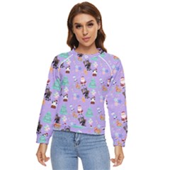 Purple Krampus Christmas Women s Long Sleeve Raglan Tee