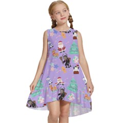 Purple Krampus Christmas Kids  Frill Swing Dress