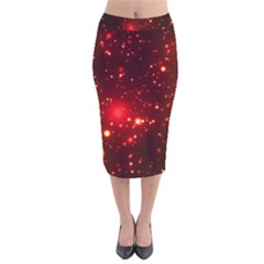 Firework-star-light-design Velvet Midi Pencil Skirt