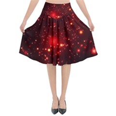 Firework-star-light-design Flared Midi Skirt