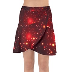 Firework-star-light-design Wrap Front Skirt