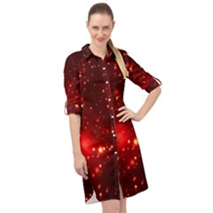 Firework-star-light-design Long Sleeve Mini Shirt Dress by Jancukart