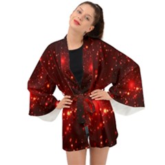 Firework-star-light-design Long Sleeve Kimono