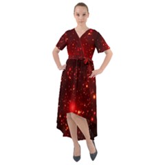 Firework-star-light-design Front Wrap High Low Dress