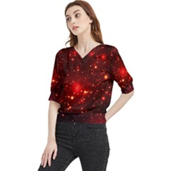 Firework-star-light-design Quarter Sleeve Blouse